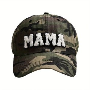 MAMA Camo Print Baseball Cap Label Patch Lightweight Sun Hat Casual